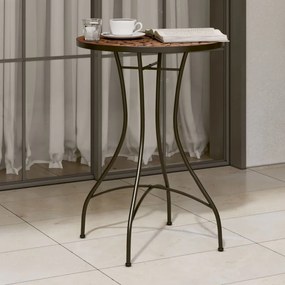 Τραπέζι Bistro «Μωσαϊκό» Τερακότα Ø50x70 εκ. Κεραμικό