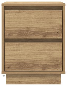 vidaXL κομοδίνο  με LED φώτα καρυδί 39x34.5x50 εκ.