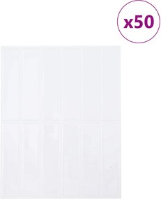 vidaXL Ορθογώνιο Πλακάκι 50 τεμ. Λευκό 29 x 23 x 0,08 εκ