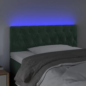 Κεφαλάρι Κρεβατιού LED Σκούρο Πράσινο 100x7x78/88 εκ. Βελούδινο - Πράσινο