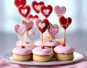 Intra Συλλεκτικό Ξύλινο Παζλ Plywood  4mm - Cupcakes με Pink Frosting και Διακοσμητικά Καρδιά Σε Ξύλινο Κουτί - Διαστάσεις: 10x10 cm – 25 κομμάτια