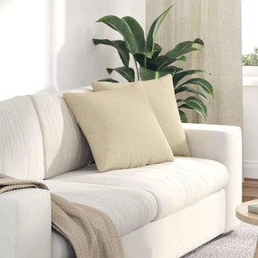 vidaXL Μαξιλάρι Καναπέ 2 pcs Κρεμ 45 x 45 cm ύφασμα