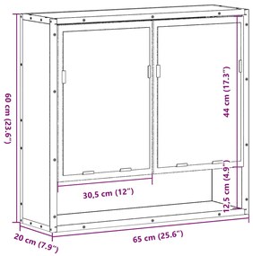 ΚΑΘΡΕΦΤΗΣ ΜΠΑΝΙΟΥ ΜΕ ΝΤΟΥΛΑΠΙ ΜΑΥΡΟΣ 65X20X60 ΕΚ. ΕΠΕΞ. ΞΥΛΟ 849259