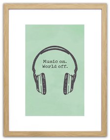 ΠΙΝΑΚΑΣ ΣΕ ΚΟΡΝΙΖΑ ARTELIBRE ΠΛΑΣΤΙΚΟ 'MUSIC ON. WORLD OFF.' 35X45X1.8CM