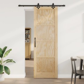 vidaXL Συρόμενη Πόρτα με Σετ Εξαρτημάτων 'ORKDAL' Στερεά Ξύλινη Πεύκη