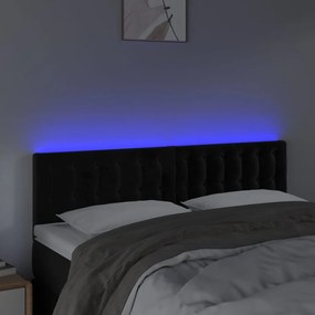 Κεφαλάρι Κρεβατιού LED Μαύρο 144x5x78/88 εκ. Βελούδινο 3122096