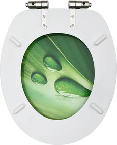 vidaXL Καλύμματα Λεκάνης με Soft Close 2 τεμ. Σταγόνες Πράσινο MDF