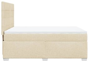 Κρεβάτι Boxspring με Στρώμα Κρεμ 160x200 εκ. Υφασμάτινο 3290544
