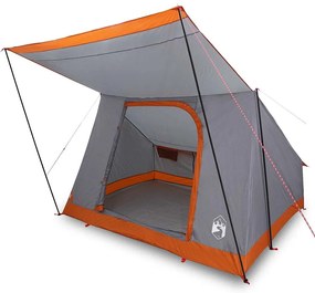 vidaXL Σκηνή Camping Γκρι και πορτοκαλί 282 x 225 x 154 εκ Πολυεστέρας