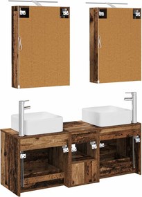 vidaXL Σετ Επίπλων Μπάνιου 5 pcs Παλαιωμένο ξύλο