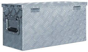 vidaXL Κουτί Αποθήκευσης Ασημί 61,5 x 26,5 x 30 εκ. Αλουμινίου