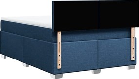 vidaXL Κρεβάτι Boxspring με Στρώμα Μπλε 140x190 εκ. Υφασμάτινο