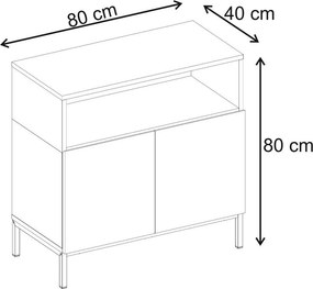 Μπουφές Ψαμμίτης / Sapphire Δρυς LEBRA 80x40x80