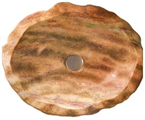 Sanitec Petra 286 Νιπτήρας Πέτρινος Επικαθήμενος 39x14cm Beige Rosso