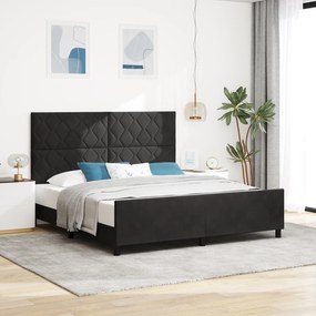 vidaXL Κρεβάτι Μαύρο 180x200 εκ Βελούδο