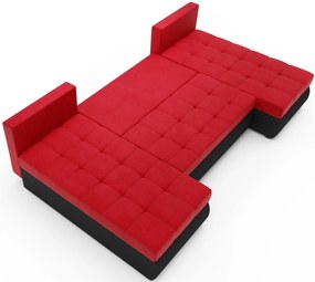 Γωνιακός καναπές Malaga-Kokkino-Mauro