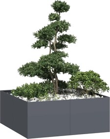 vidaXL Ζαρντινιέρα Ανθρακί 100x100x40 εκ. από Χάλυβα