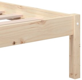 vidaXL Πλαίσιο Κρεβατιού 135 x 190 εκ. από Μασίφ Ξύλο Double