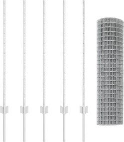 vidaXL Τεντώτο με στήριγμα Ασημί 1 x 10 m Ατσάλι