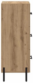 vidaXL Πλαϊνό γραφείο με συρτάρι artisan δρυς 34 x 34.5 x 90 εκ