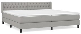 ΚΡΕΒΑΤΙ BOXSPRING ΜΕ ΣΤΡΩΜΑ ΑΝΟΙΧΤΟ ΓΚΡΙ 200X200 ΕΚ. ΥΦΑΣΜΑΤΙΝΟ 3129977