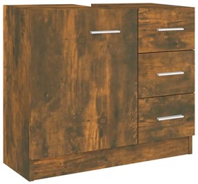 vidaXL Ντουλάπι Νιπτήρα Καπνιστή Δρυς 63 x 30 x 54 εκ. Επεξεργ. Ξύλο