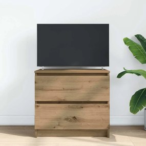 Έπιπλο Τηλεόρασης Αρτισιανή Δρυς 60x35x54 εκ από Επεξεργ. Ξύλο - Καφέ