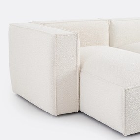 Γωνιακός αριστερός καναπές με μπουκλέ ταπετσαρία, Seven