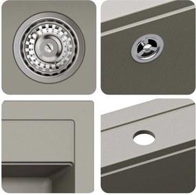 vidaXL Σιντρινο Γκρι 470 x 440 mm Γρανίτης