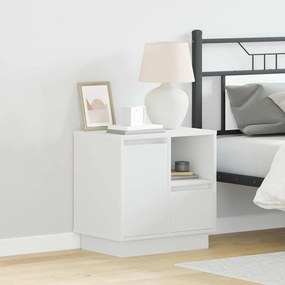 vidaXL Κομοδίνο με συρτάρι Λευκό 50 x 34.5 x 50 εκ. Επεξεργασμένο ξύλο