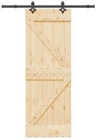 Συρόμενη Μεσόπορτα με Μηχανισμό 70 x 210 εκ. Μασίφ Ξύλο Πεύκου