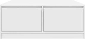 vidaXL Τραπεζάκι σαλονιού με συρτάρια Λευκό 100x100x40 cm
