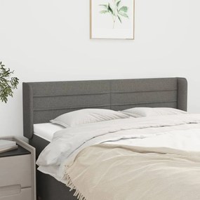 Κεφαλάρι με Πτερύγια Σκούρο Γκρι 147x16x78/88 εκ. Υφασμάτινο - Γκρι