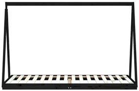 vidaXL Πλαίσιο Παιδικού Κρεβατιού Μαύρο 90x200 εκ. Μασίφ Ξύλο Πεύκου
