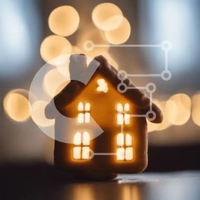 Intra Συλλεκτικό Ξύλινο Παζλ Plywood  4mm - Gingerbread House με φώτα Σε Ξύλινο Κουτί - Διαστάσεις: 10x10 cm – 25 κομμάτια