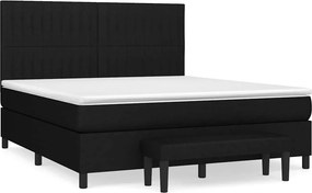 vidaXL Κρεβάτι Boxspring με Στρώμα Μαύρο 160x200 εκ. Υφασμάτινο