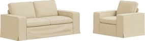 vidaXL Σετ Καναπέ 2 pcs Κρεμ 182 x 80 x 82 εκ ύφασμα