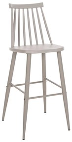 BAR STOOL HIGH SEAT VANESSA  GREY PP &amp; GREY METAL LEGS 47x48,5x107Hcm.