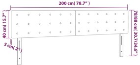vidaXL Κεφαλάρι Κρεβατιού LED Μαύρο 200x5x78/88 εκ. Συνθετ. Δέρμα
