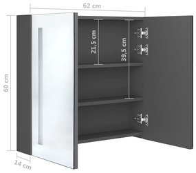 ΚΑΘΡΕΦΤΗΣ ΜΠΑΝΙΟΥ ΜΕ ΝΤΟΥΛΑΠΙ &amp; LED ΓΚΡΙ 62 X 14 X 60 ΕΚ. 326520