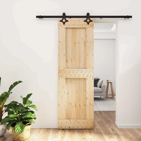 vidaXL Συρόμενη Πόρτα Φυσικό και Μαύρο 70 x 210 cm