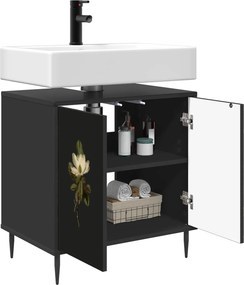 vidaXL Ντουλάπι Μπάνιου BREMEN Μαύρη Δρυς 60 x 40 x 61 εκ