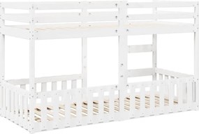 vidaXL Κουκέτα Λευκό 80x200 εκ. από Μασίφ Ξύλο Πεύκου