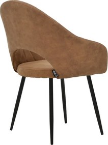Πολυθρόνα Macie pakoworld ύφασμα καφέ antique-μαύρο 58x50x85εκ