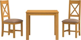 vidaXL Σετ τραπεζαρίας TIEL 3 τμχ. Γκρι 90 x 90 x 75 cm