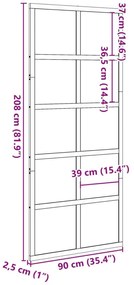 Πόρτα Αχυρώνα Καφέ Κεριού 90x208 εκ. από Μασίφ Ξύλο Πεύκου - Καφέ