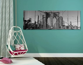 Εικόνα της γέφυρας του Μανχάταν στη Νέα Υόρκη σε ασπρόμαυρο - 150x50