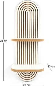 Ραφιέρα τοίχου Artwill Megapap Mdf χρώμα λευκό - oak 26x13x70εκ.