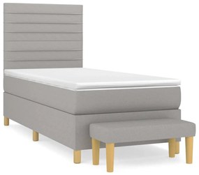 ΚΡΕΒΑΤΙ BOXSPRING ΜΕ ΣΤΡΩΜΑ ΑΝΟΙΧΤΟ ΓΚΡΙ 100X200 ΕΚ. ΥΦΑΣΜΑΤΙΝΟ 3137213