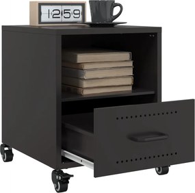 vidaXL Κομοδίνο Μαύρο 36x39x43,5 εκ. από Χάλυβα